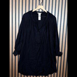 Isabel Marant Etoile Dress 2 / XS Womens Black Pullover Woven Knit Henley